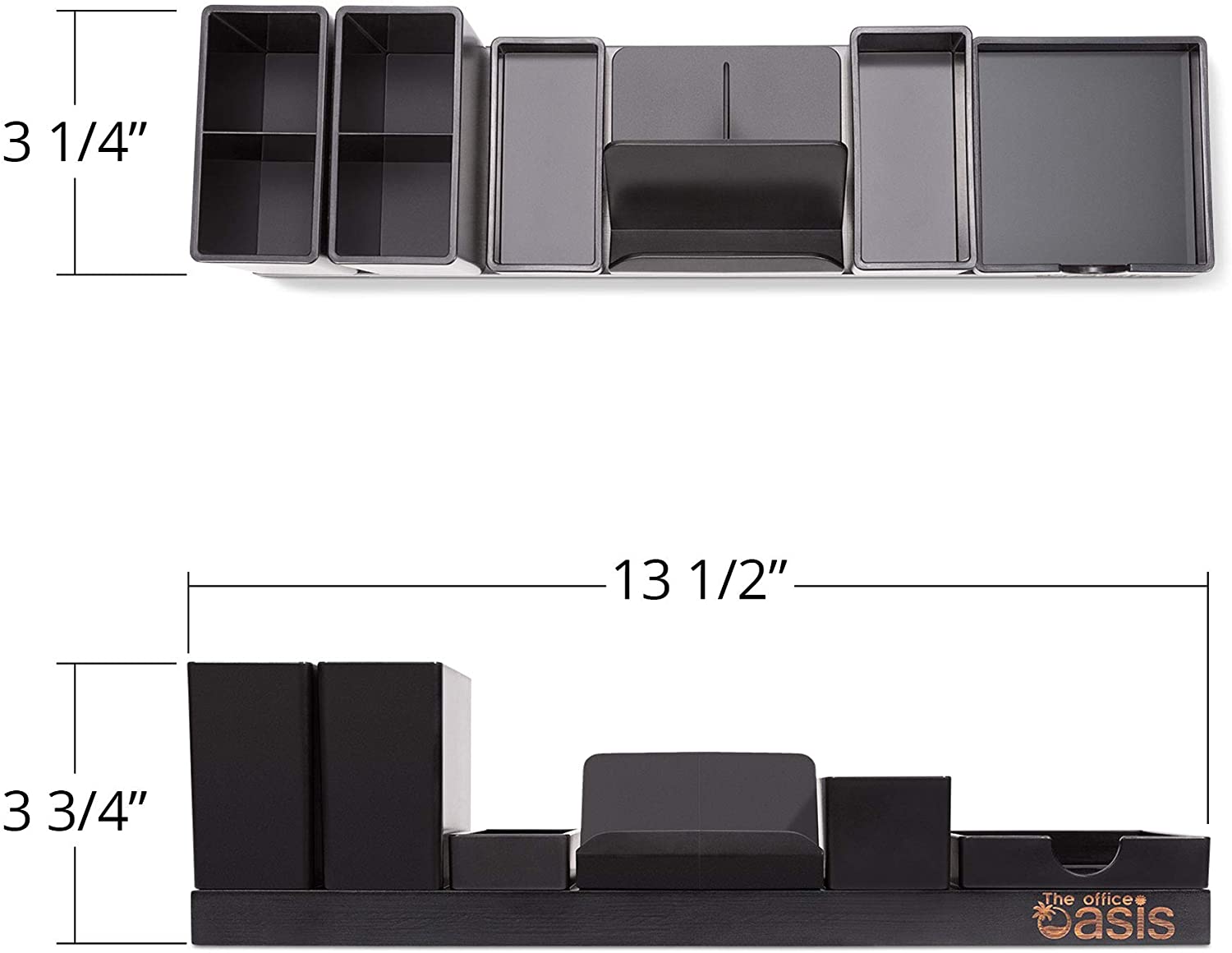 Desk Organizer with Adjustable Pen Holder, Pencil Cup, Phone Stand, Sticky Note Tray, Paperclip Storage, and Office Accessories Caddy, Desktop Organization for Cubicle or Home Office, Black Desk Organizer with Adjustable Pen Holder, Pencil Cup, Phone Stand, Sticky Note Tray, Paperclip Storage, and Office Accessories Caddy, Desktop Organization for Cubicle or Home Office, Black